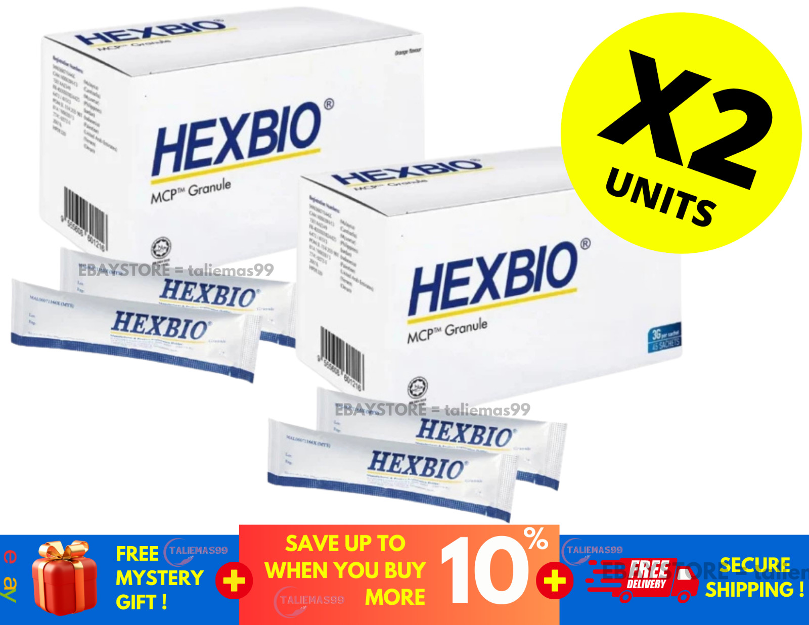 Hexbio Probiotic Granule For Constipation Diarrhea ( 3g x 45’s) X 2 BOXES
