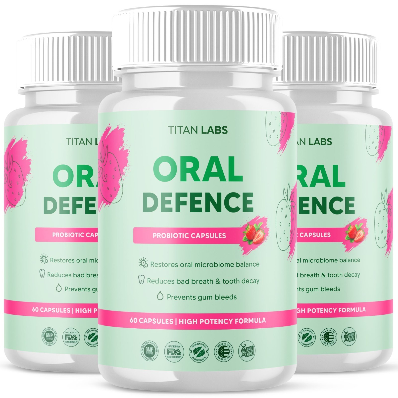 (3 Pack) Oral Defence Advanced Probiotic For Healthy Teeth & Gums 180 Capsules