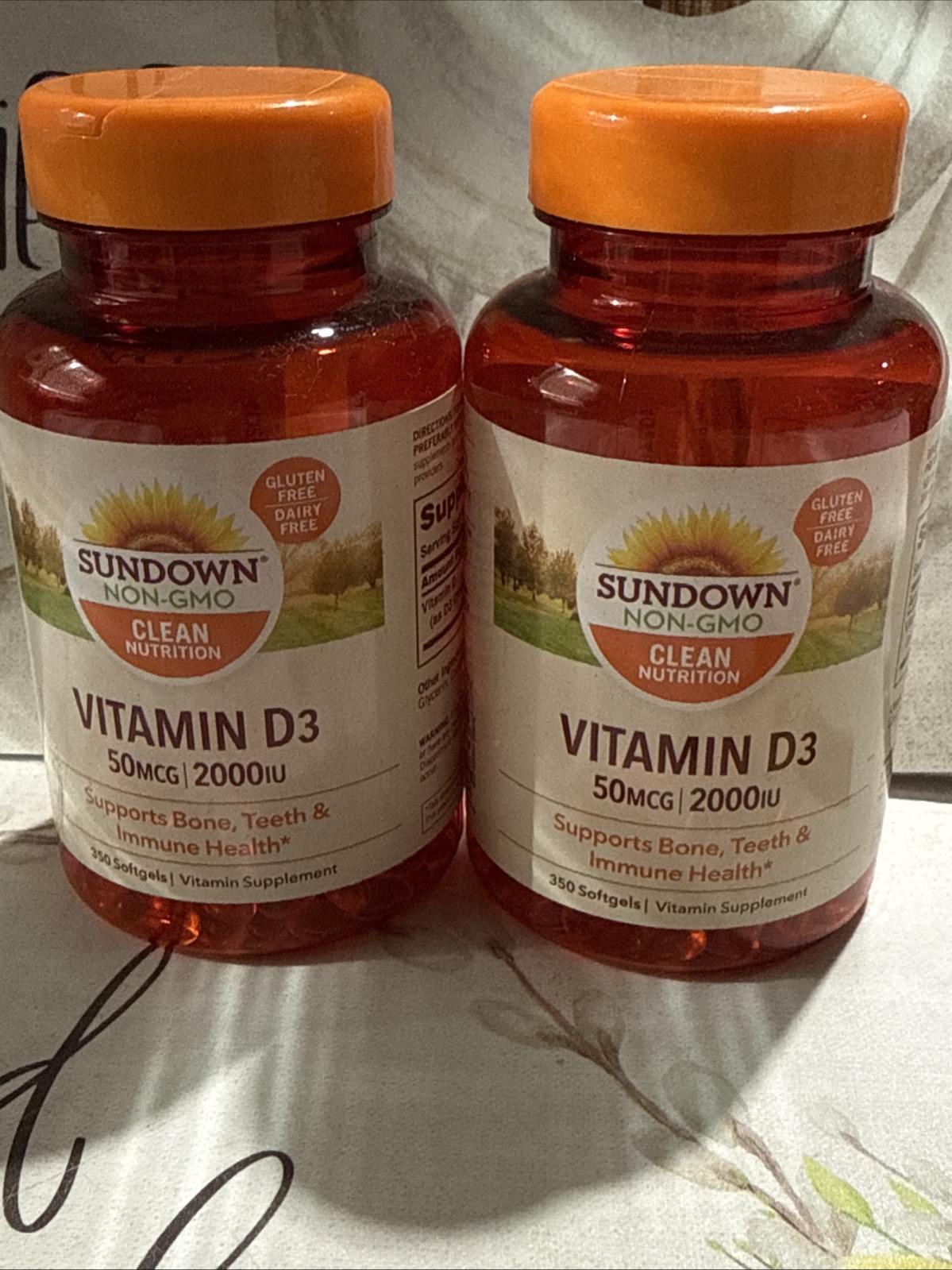 Sundown Vitamin D3 50 mcg 2000IU ; Count 350 Softgels ; 2 Pack; EXP: 07/26