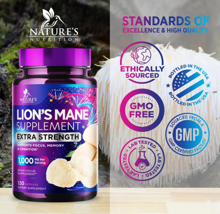 Lions Mane Mushroom Capsules 10,000Mg – Lion’S Mane Supplement Capsules for Memo