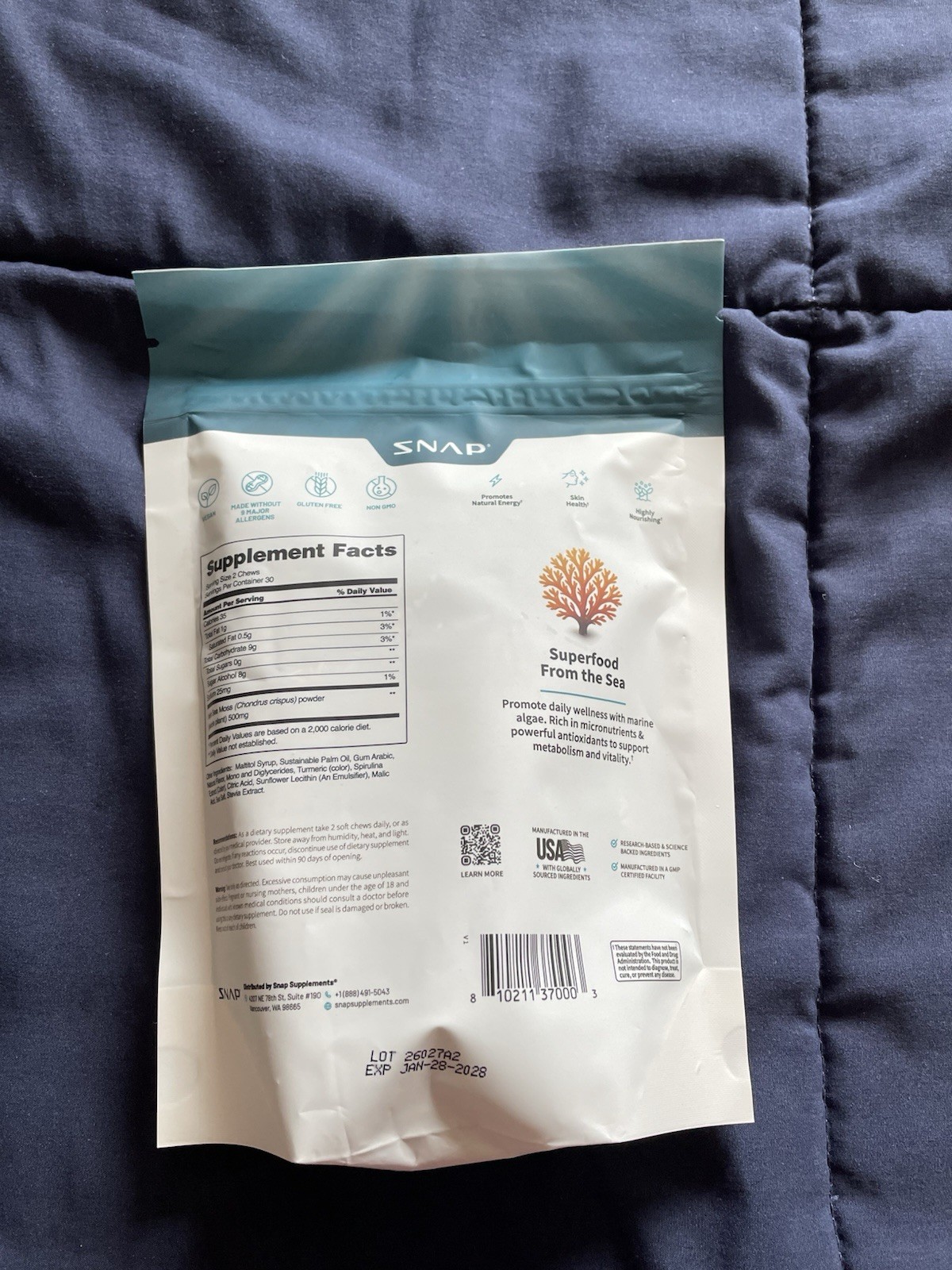 Irish Sea Moss Soft Chews Ocean Superfood Metabolism Energy 60ct Apple Flavor