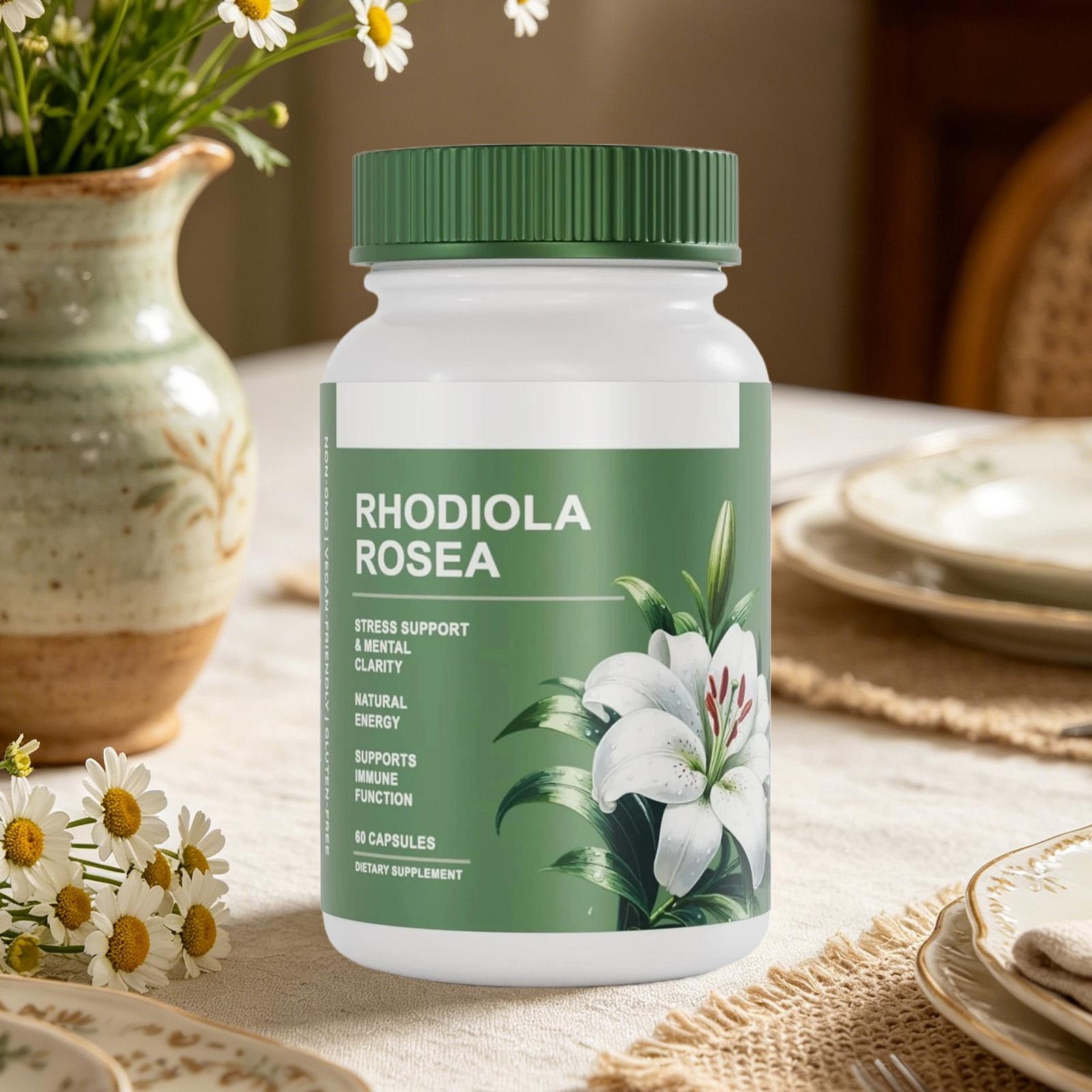 Salvora Rhodiola Rosea Supplement – Golden Root Adaptogen Capsules 60pcs