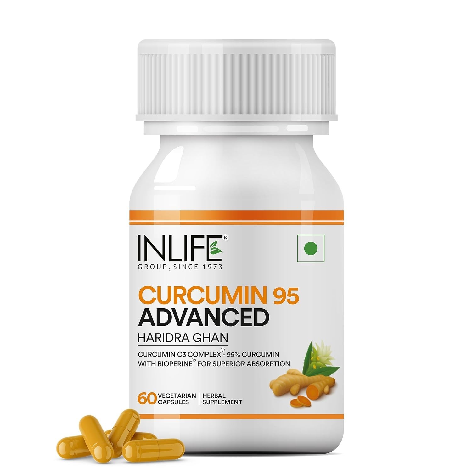 Curcumin C3 Complex (95% Curcuminoids) 500 mg Turmeric with BioPerine (Piperine)