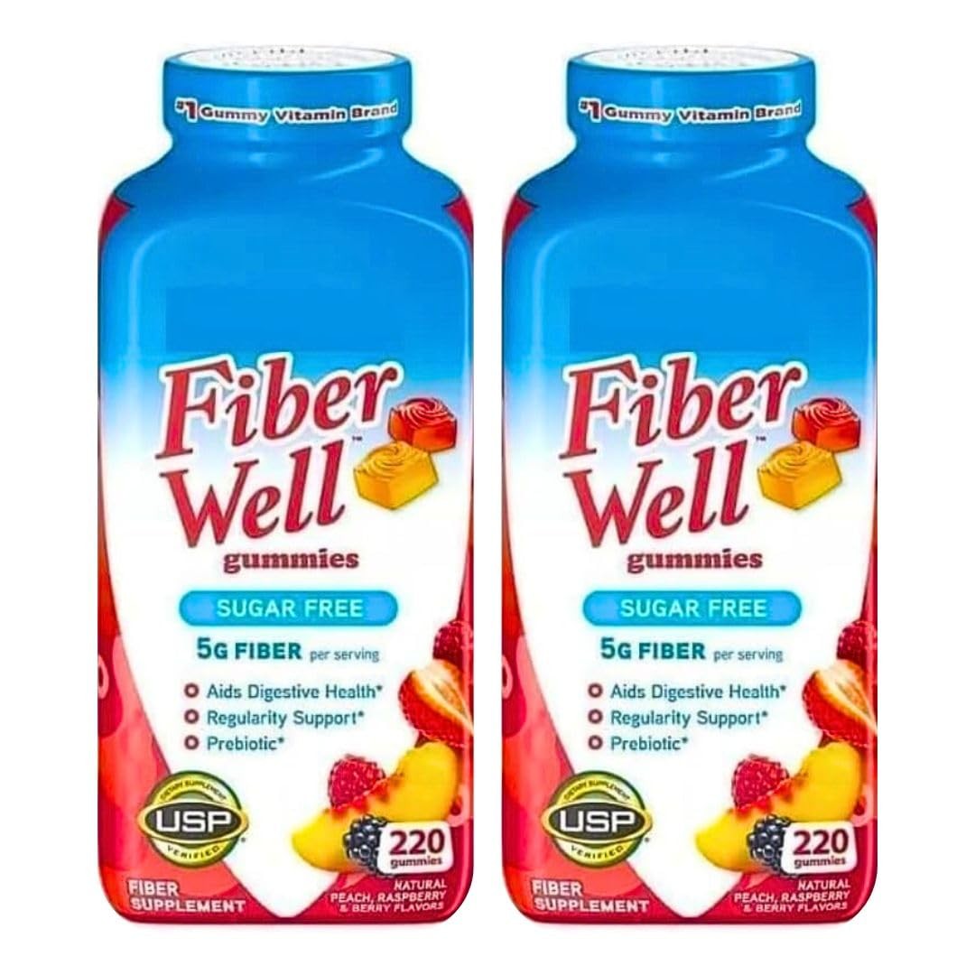 Vita Fiber Well Gummies, Sugar Free, Peach, Raspberry & BlackBerry Flavors, 220