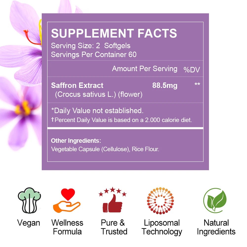 Saffron Extract 240 Softgel – Weight Loss Appetite Suppressant Saffron Capsules