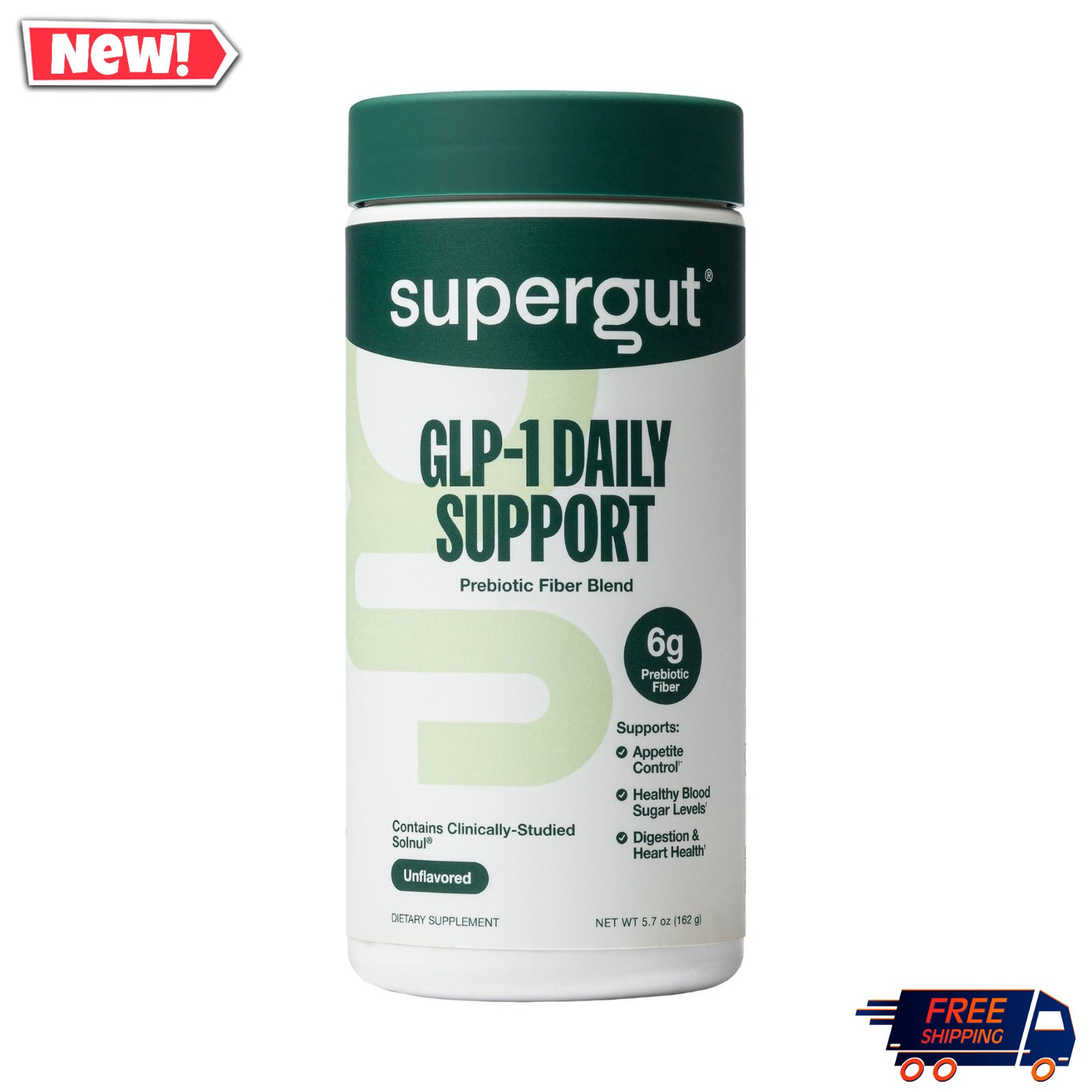 Supergut Unflavored Prebiotic Fiber Blend 5.7 oz 20 Servings Free Shipping