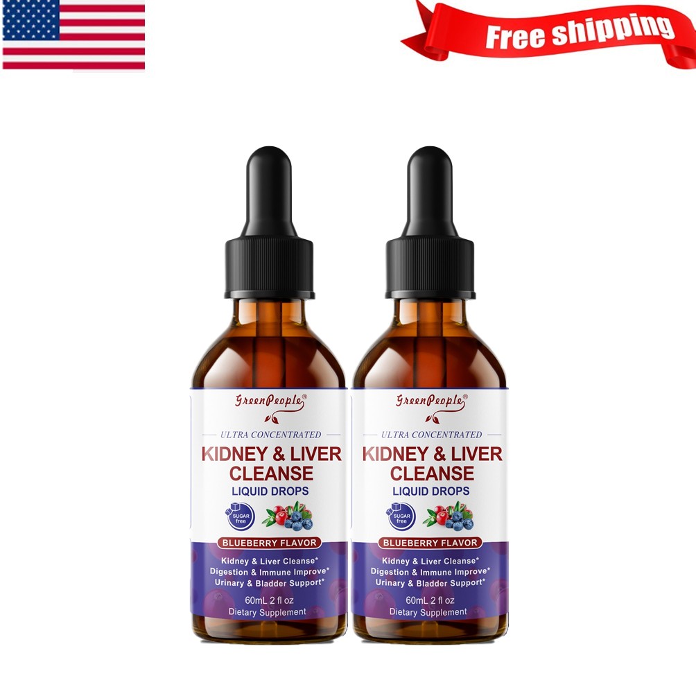 2 Pack Kidney Cleanse Detox & Repair Drop Vegan Kidney Support Alcohol-Free