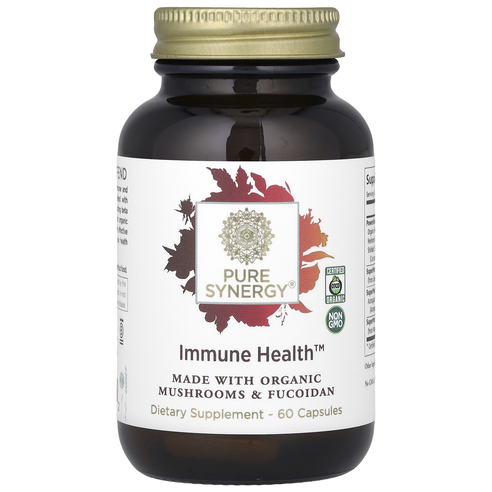 The Synergy Company Immune Health 60 Vegetable Capsules Dairy-Free, Gluten-Free,