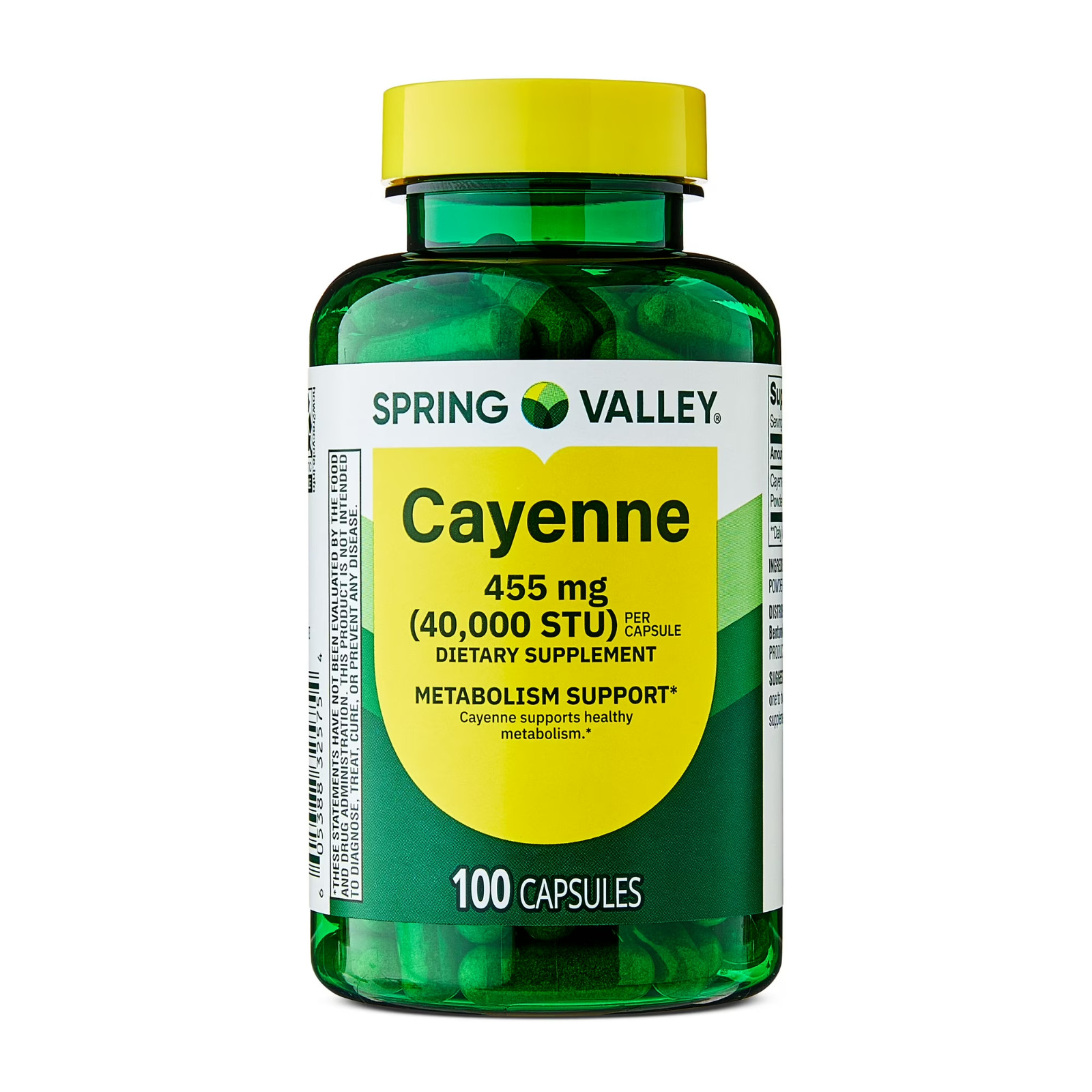 Spring Valley Cayenne Metabolism Support Supplement Capsules 455 mg 100 Count