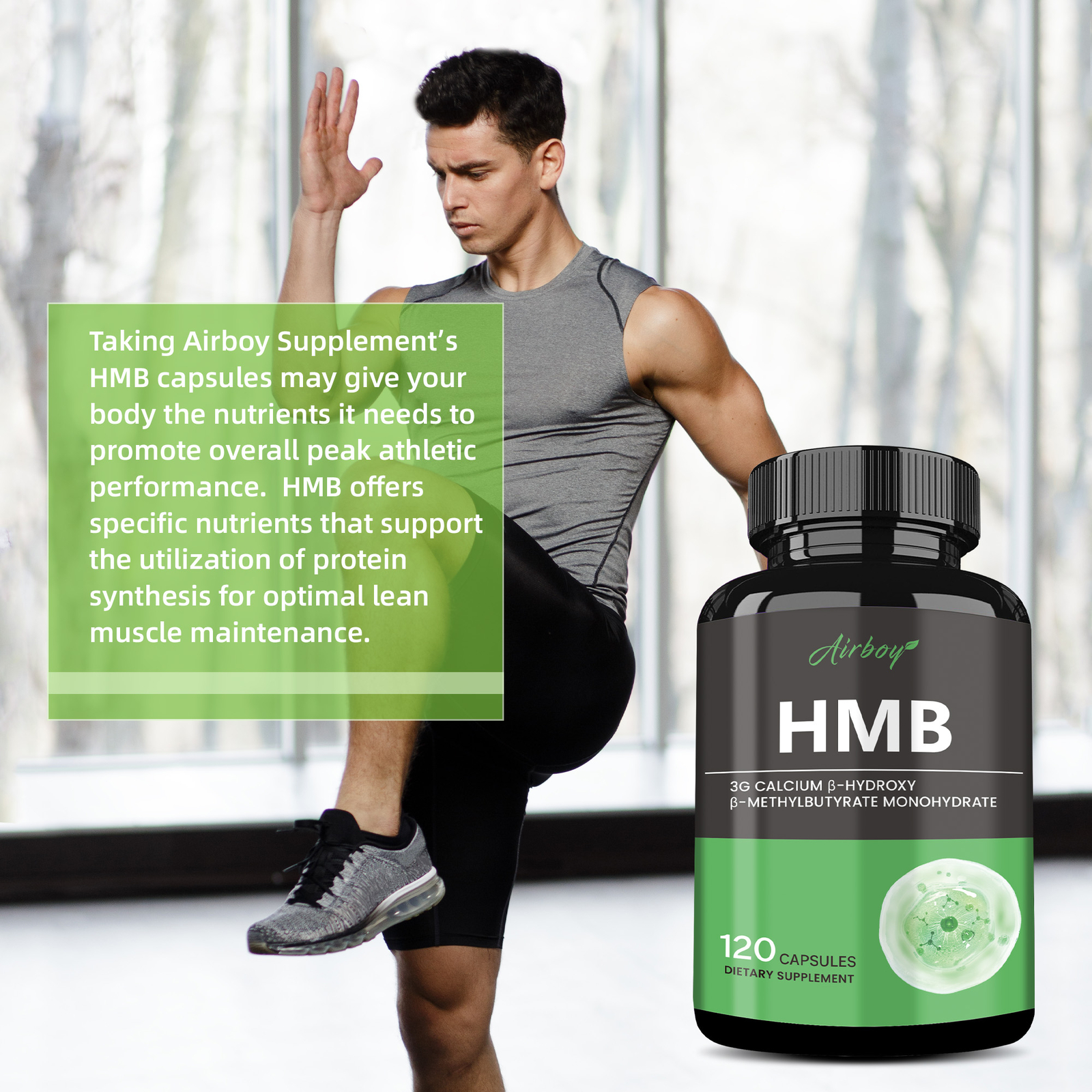 HMB Capsules 3000mg-Fat Burner,Strength Muscle & Strength,Improved Regeneration