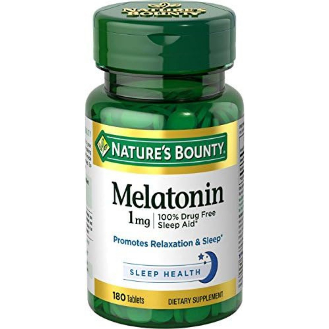 Nature’S Bounty Melatonin, 100% Drug Free Sleep Aid, 1Mg, 180 Tablets