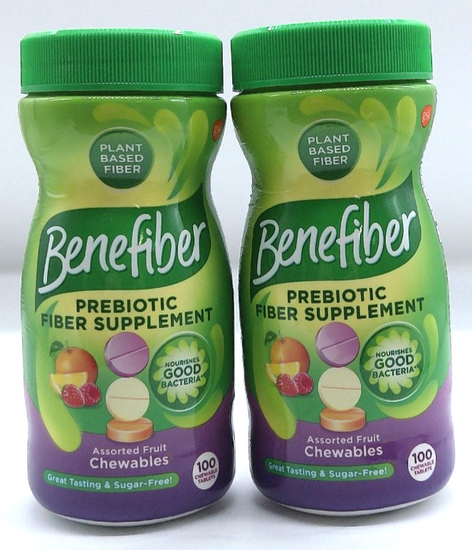 2PK- Benefiber Prebiotic Fiber Supplement, 200 Total Tablets, Exp. 12/28