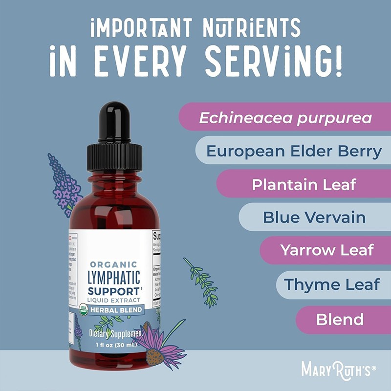 2 PCS MaryRuth’s Organic Lymphatic Support Echinacea Elderberry Drops Vegan 30ml