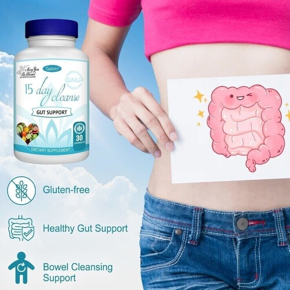 15 Day Cleanse Bowel Colon Intestinal Cleansing Detox Gut Support Capsules