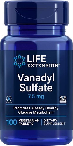 Vanadyl Sulfate 7.5 mg – 100 Vegetarian Tablets – 02/2027 Expiration