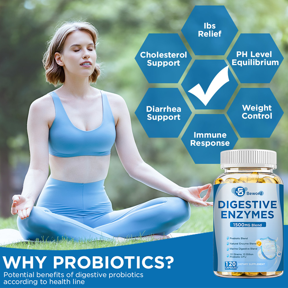 Digestive Enzymes Prebiotic & Probiotics Gas, Constipation & Bloating Relief 120
