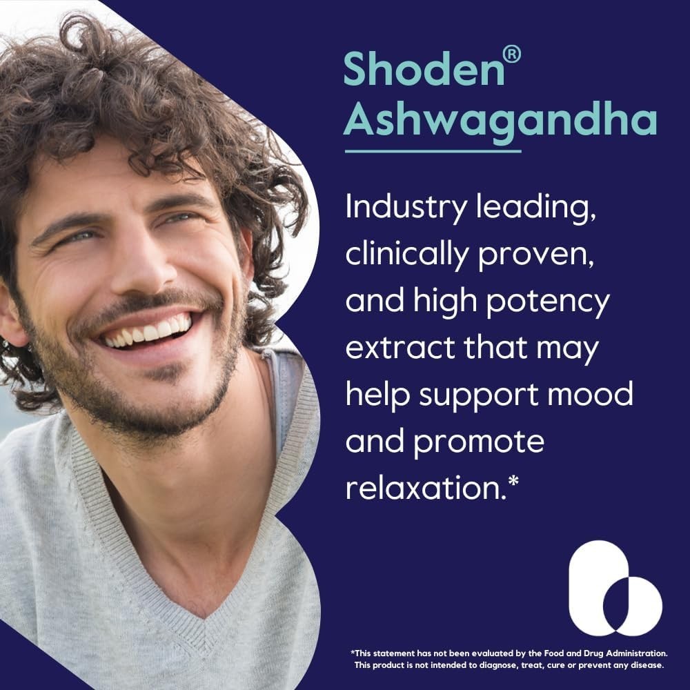 BESTVITE Advanced Ashwagandha 120mg w/Shoden 120 Vegetarian Capsules – Clinic…