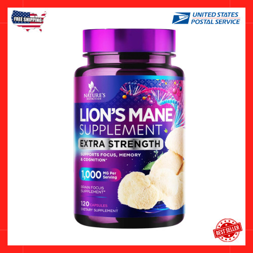 Lions Mane Mushroom Capsules 10,000Mg – Lion’S Mane Supplement Capsules for Memo