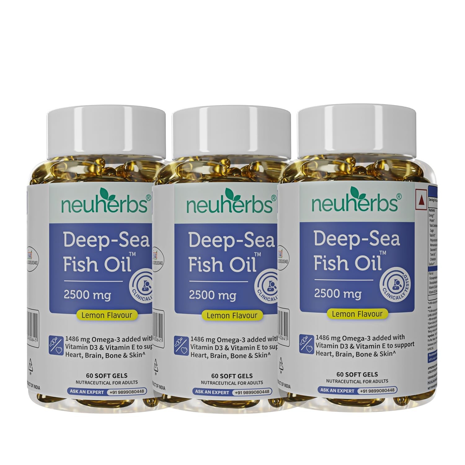 Deep Sea Omega 3 Fish Oil -Omega 3 Supplement Triple Strength 2500 Mg