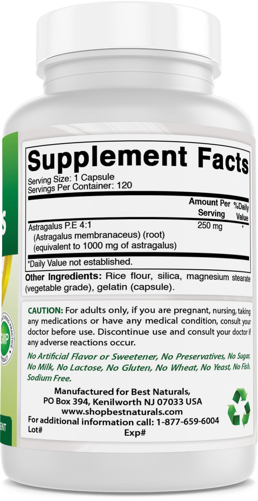 Best Naturals Astragalus 1000 mg 120 Capsules ,astragalus extract