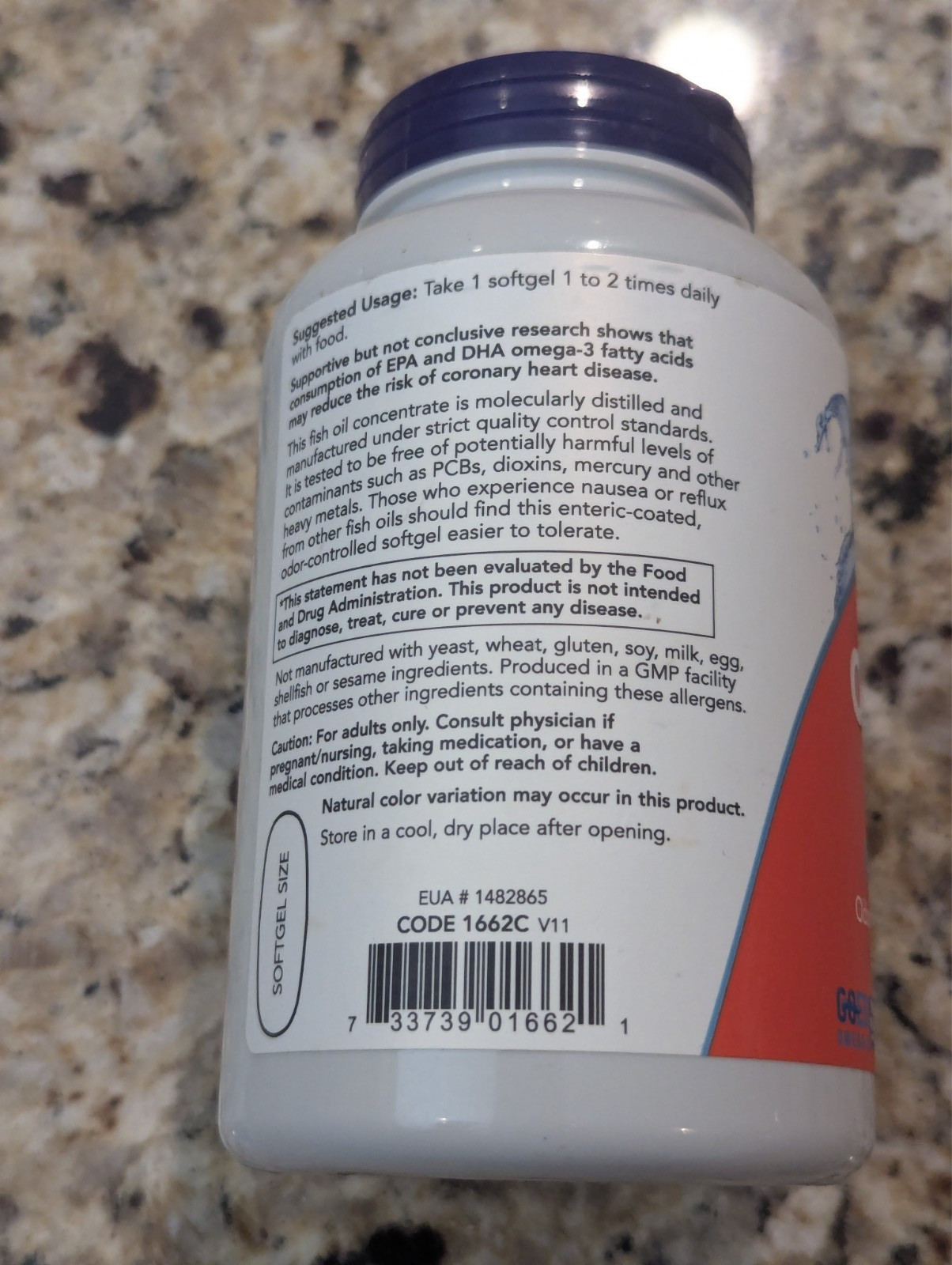 Now Foods Ultra Omega-3 Fish Oil 180 softgels exp: 02/2029