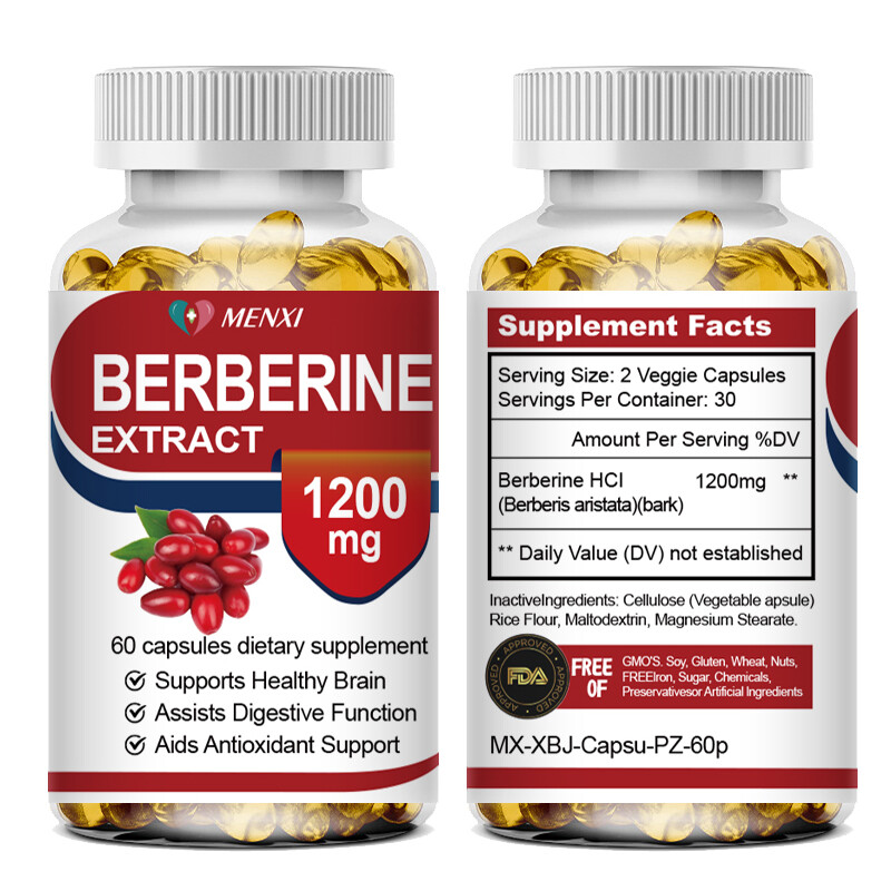 (3 Bottles) Berberine HCl 1200mg – High Potency Berberine – Blood Sugar Support