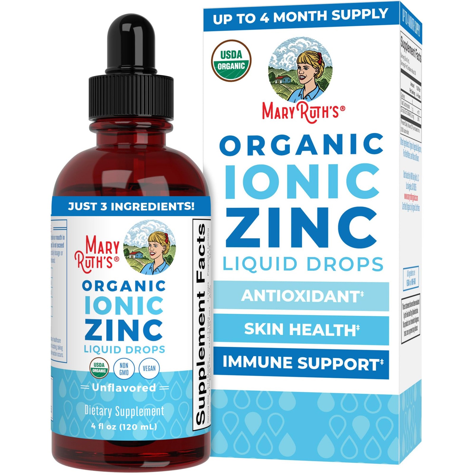 Organic Liquid Zinc Supplement for Kids & Adults | Immune | Skin Health | Ant…