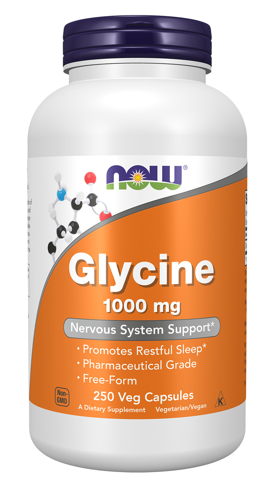 NOW Foods Glycine 1000 mg Amino Acid 250 caps 12/2029 EXP Neurotransmitter