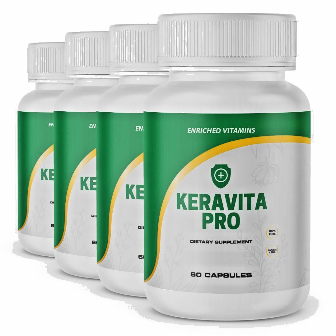 (4 PACK) Keravita Pro -Natural Hair & Nail Growth Formula 240 Capsules