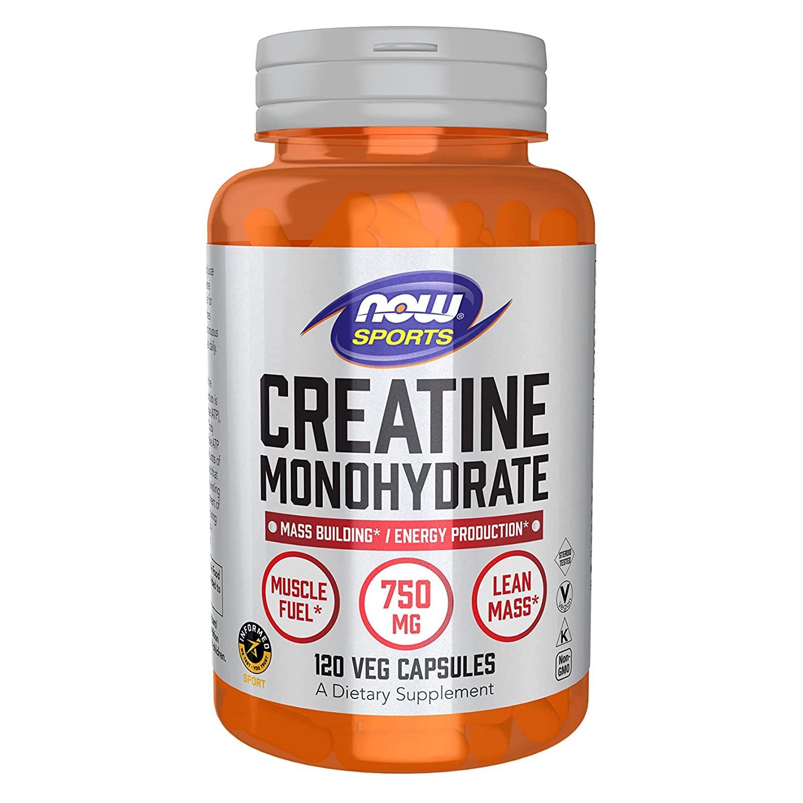 NOW FOODS Creatine Monohydrate 750 mg 120 Veg Caps