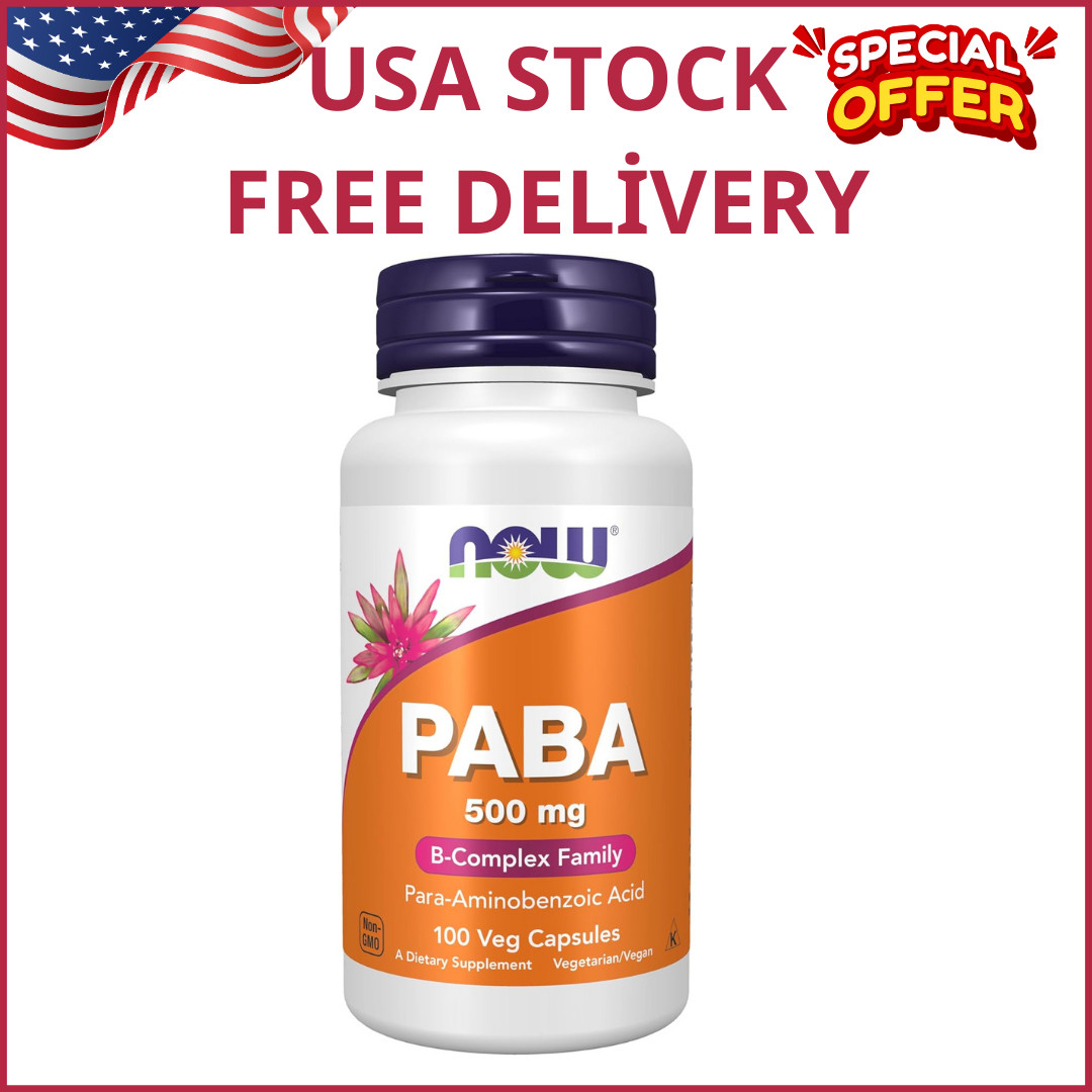 NOW Foods Supplements, PABA (Para-Aminobenzoic Acid) 500 mg, B-Complex Family, 1