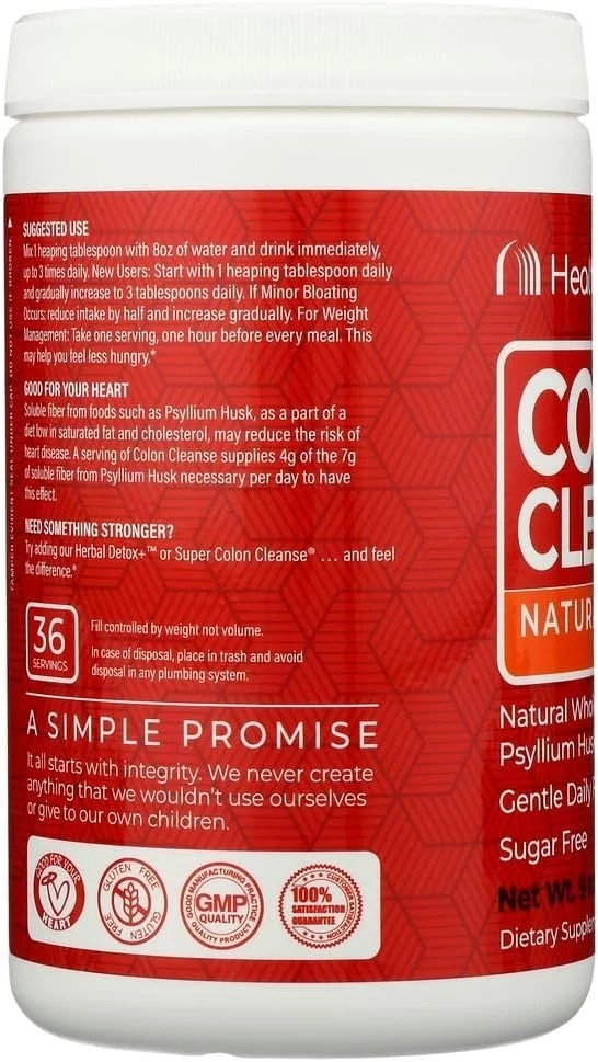 Colon Cleanse Powder Sweetened with Stevia Natural Orange 9 oz Each (Pack of 3)