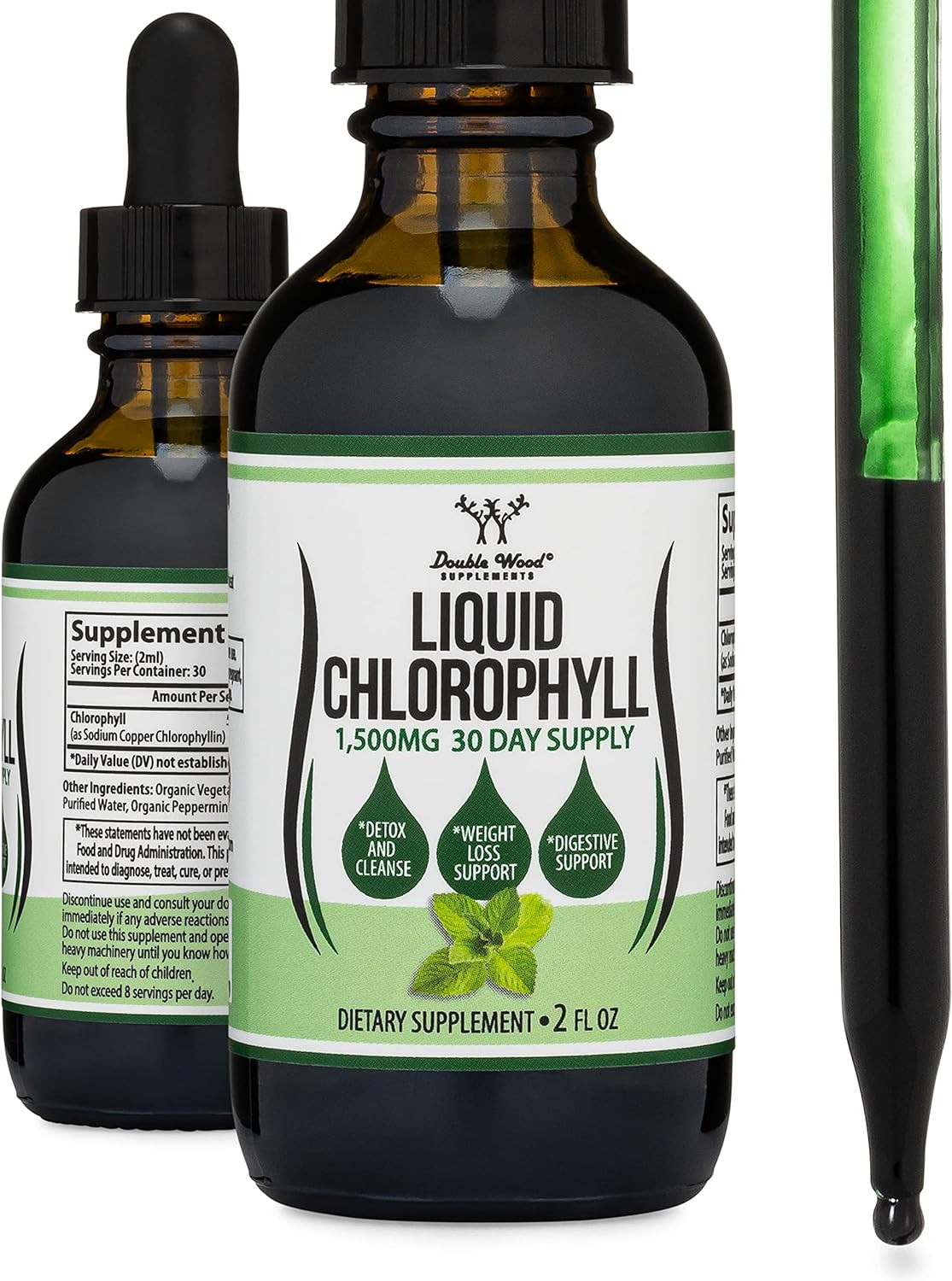 Gotas líquidas de clorofila: sabor a menta, aptas para veganos