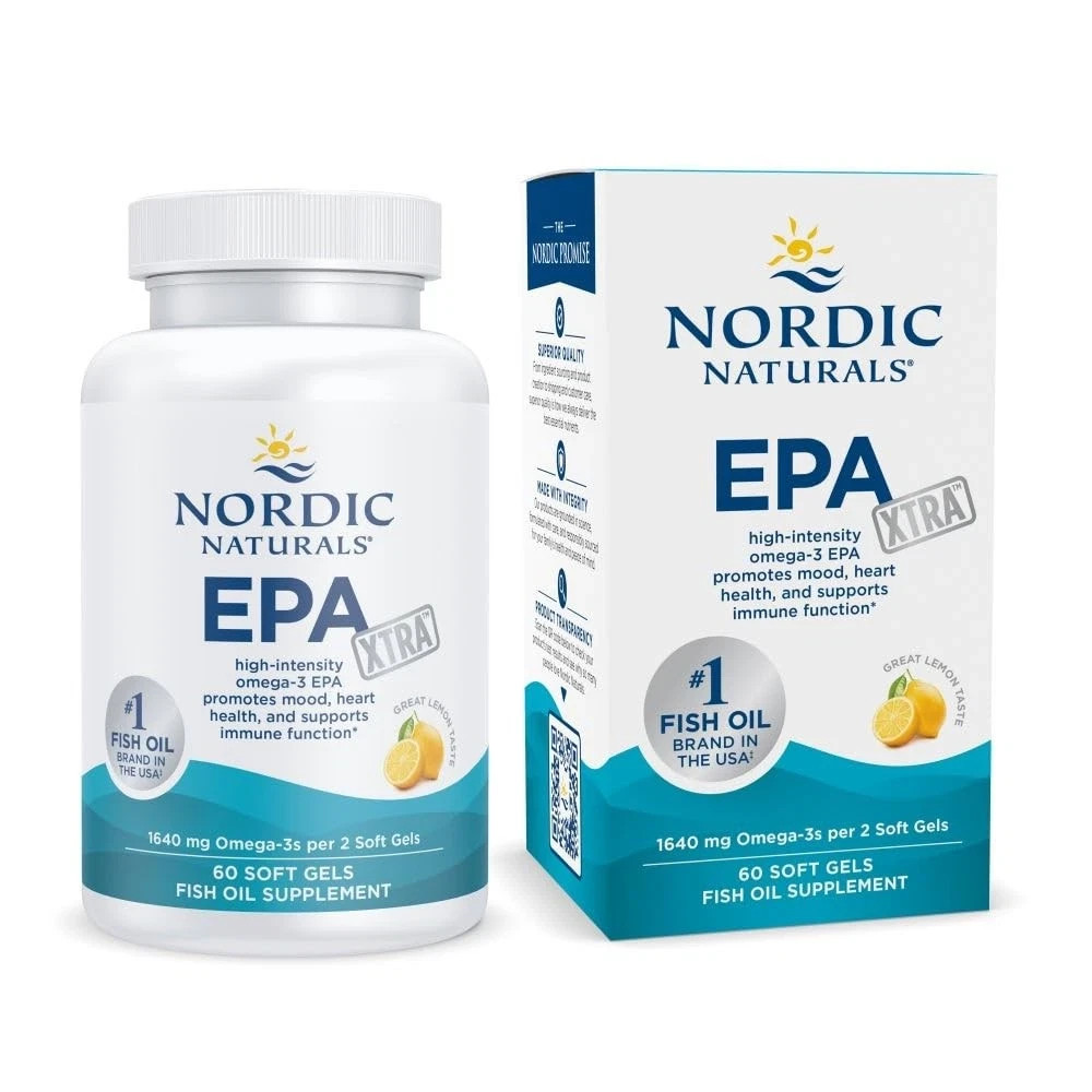 Nordic Naturals EPA Xtra, Lemon – 60 Soft Gels – 1640 mg Omega-3 EXP10/2027-