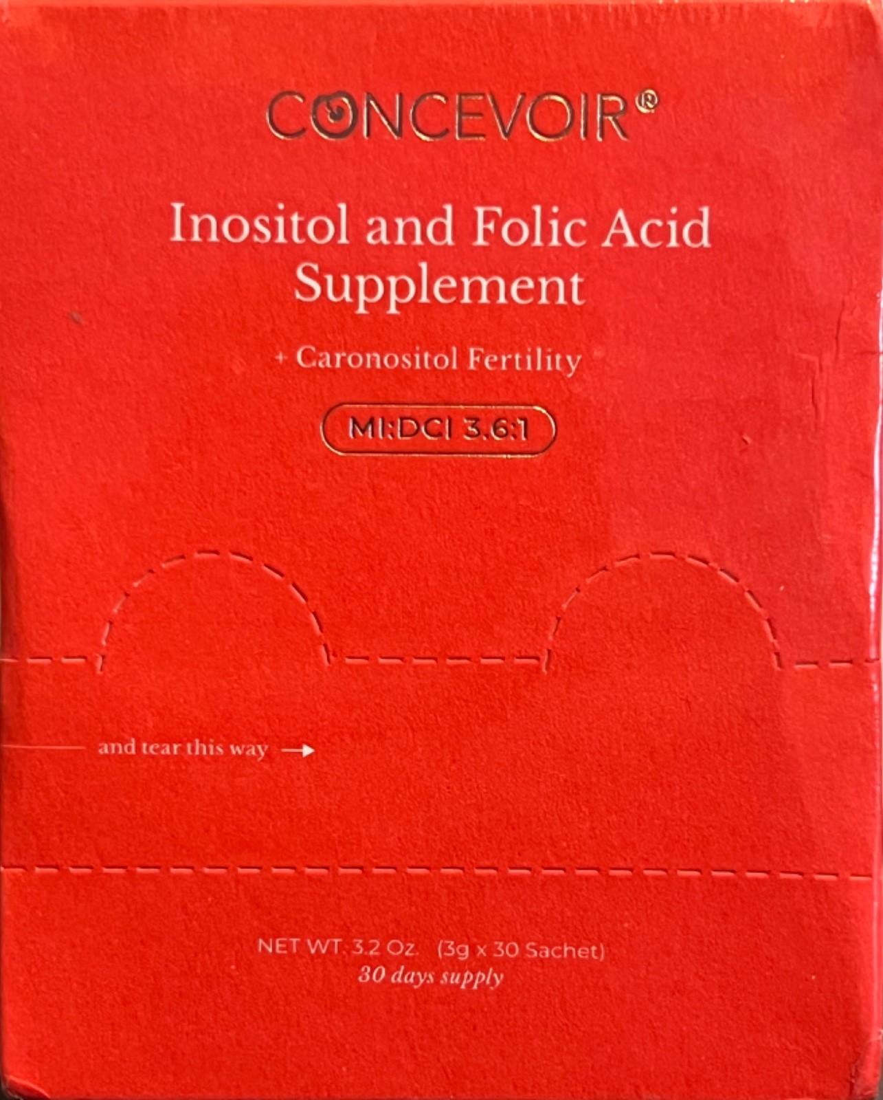 Concevoir Inositol & folic acid Fertility supplement 30 Days Supply Free Ship