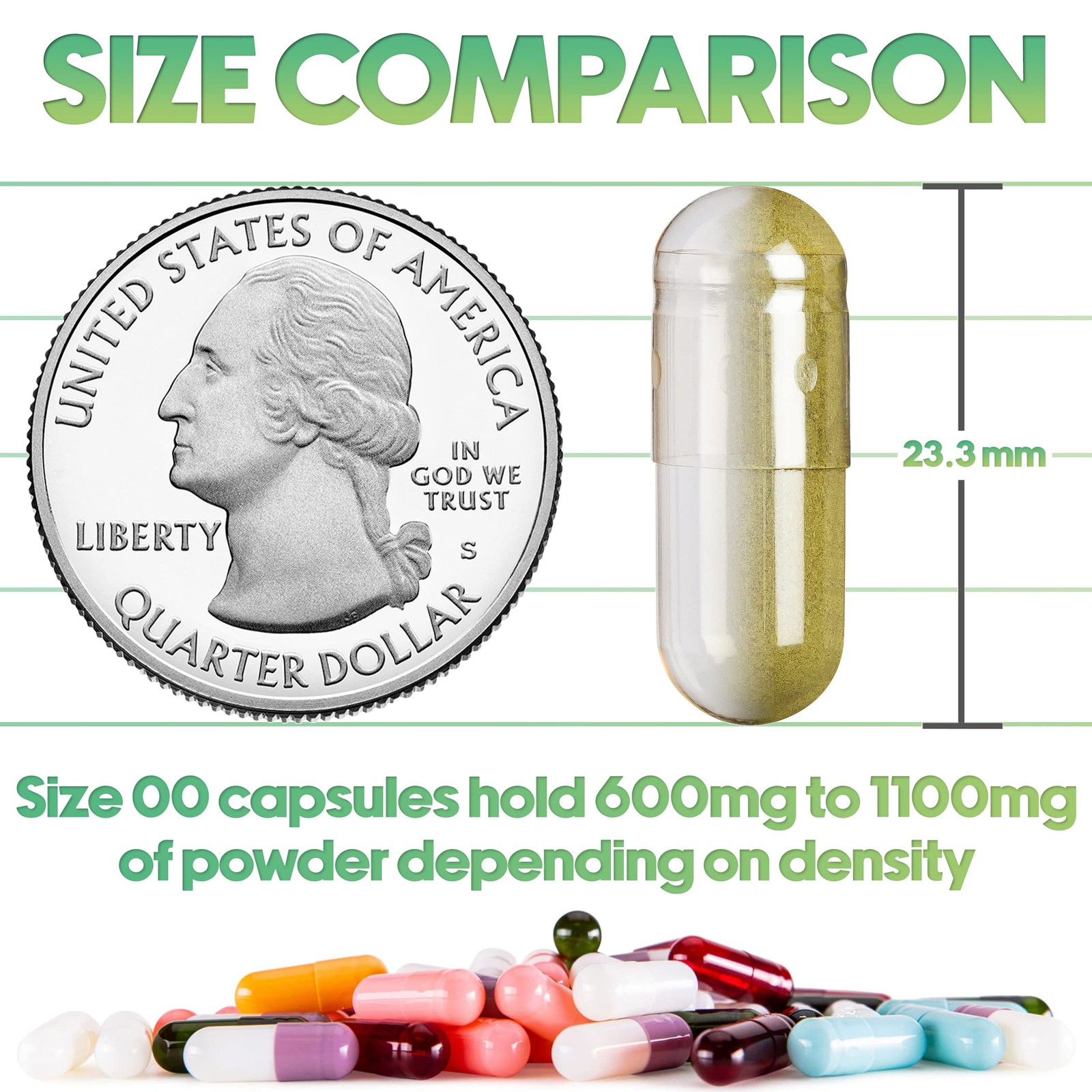 Gelatin Size 00 Separated Capsules – 100 Clear Count Gelatin Empty Capsules S…