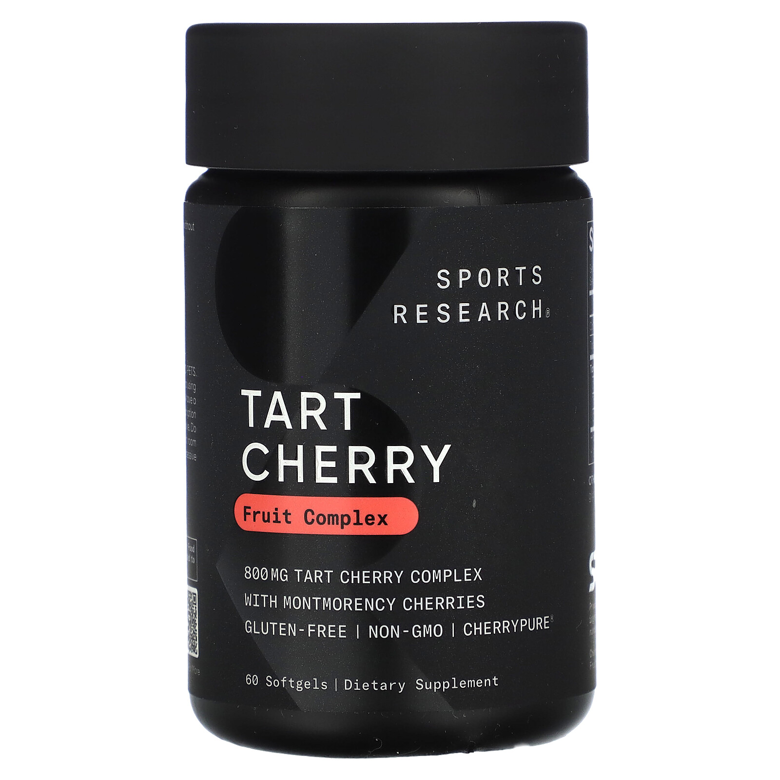 Sports Research Tart Cherry Concentrate 800 mg 60 Softgels Dairy-Free, Egg-Free,
