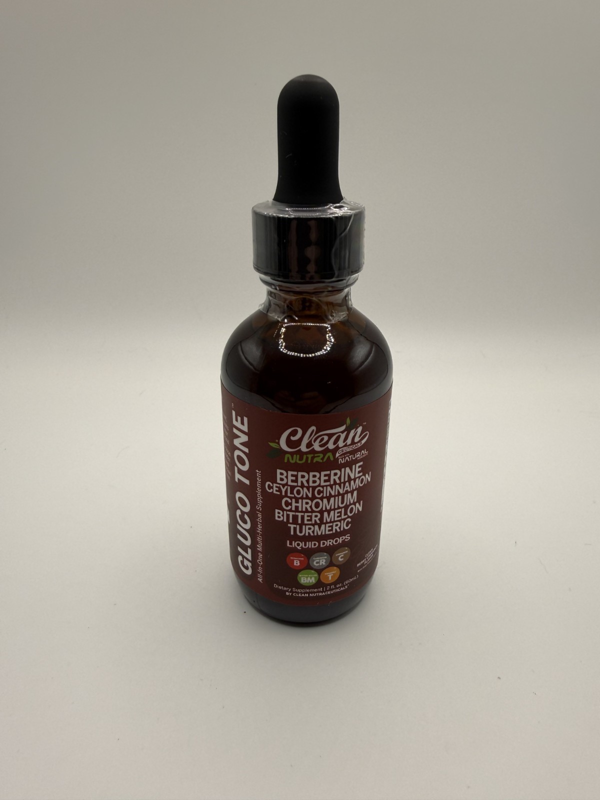 Clean Nutra Gluco Tone All-In-One Multi- Herbal Supplement Liquid Drops 60mL New