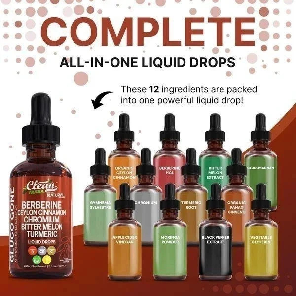 1~3Pack Clean Nutra Berberine with Ceylon Cinnamon Supplement Liquid Drops NEW