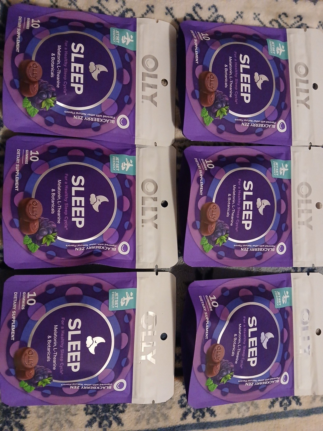 Pack Of 6 Olly Sleep Gummies Melatonin & L-Theanine 10 Ct Each EXP. 09/2025 👀