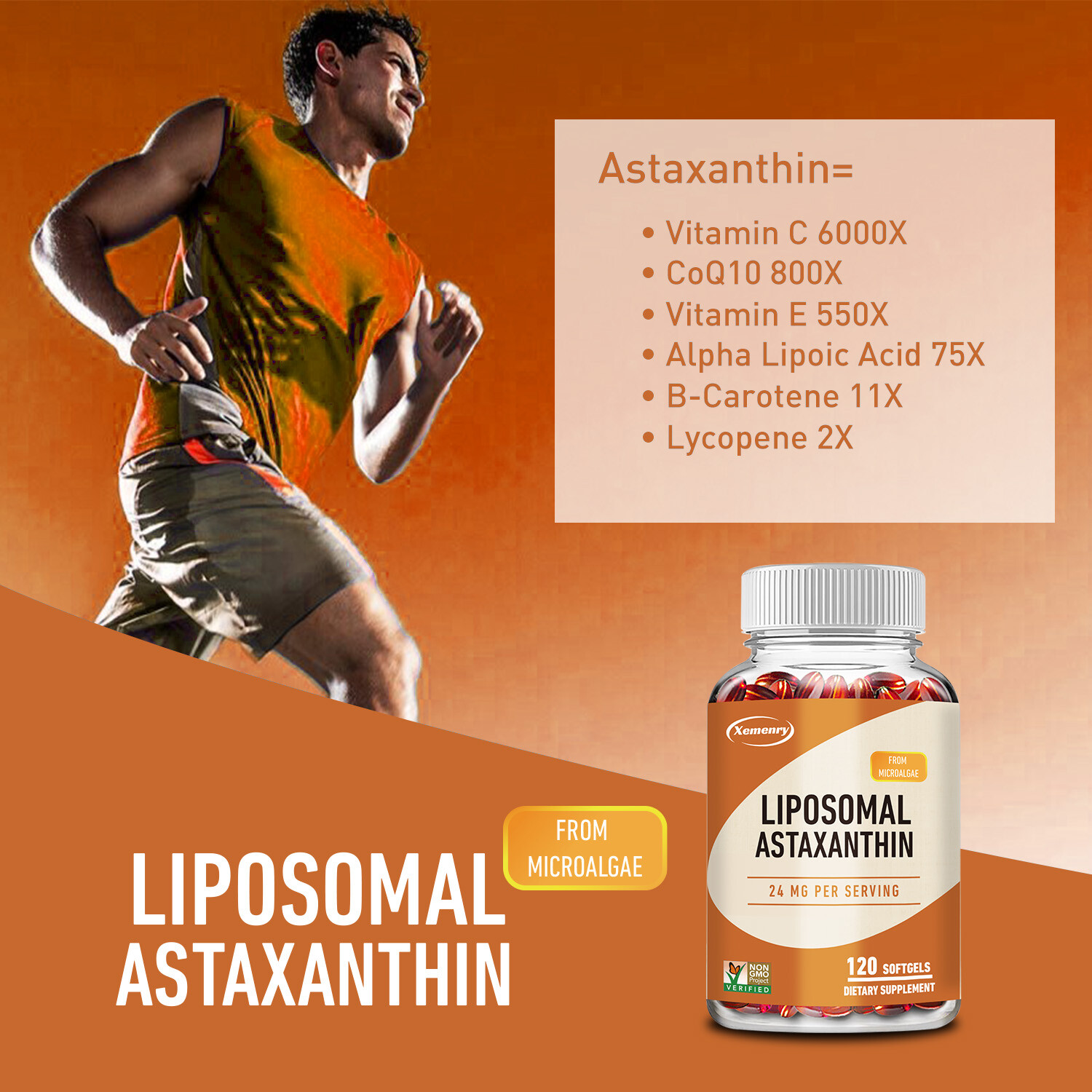 Liposomal Astaxanthin 24mg – with Phosphatidylcholine – Brain and Vision Health
