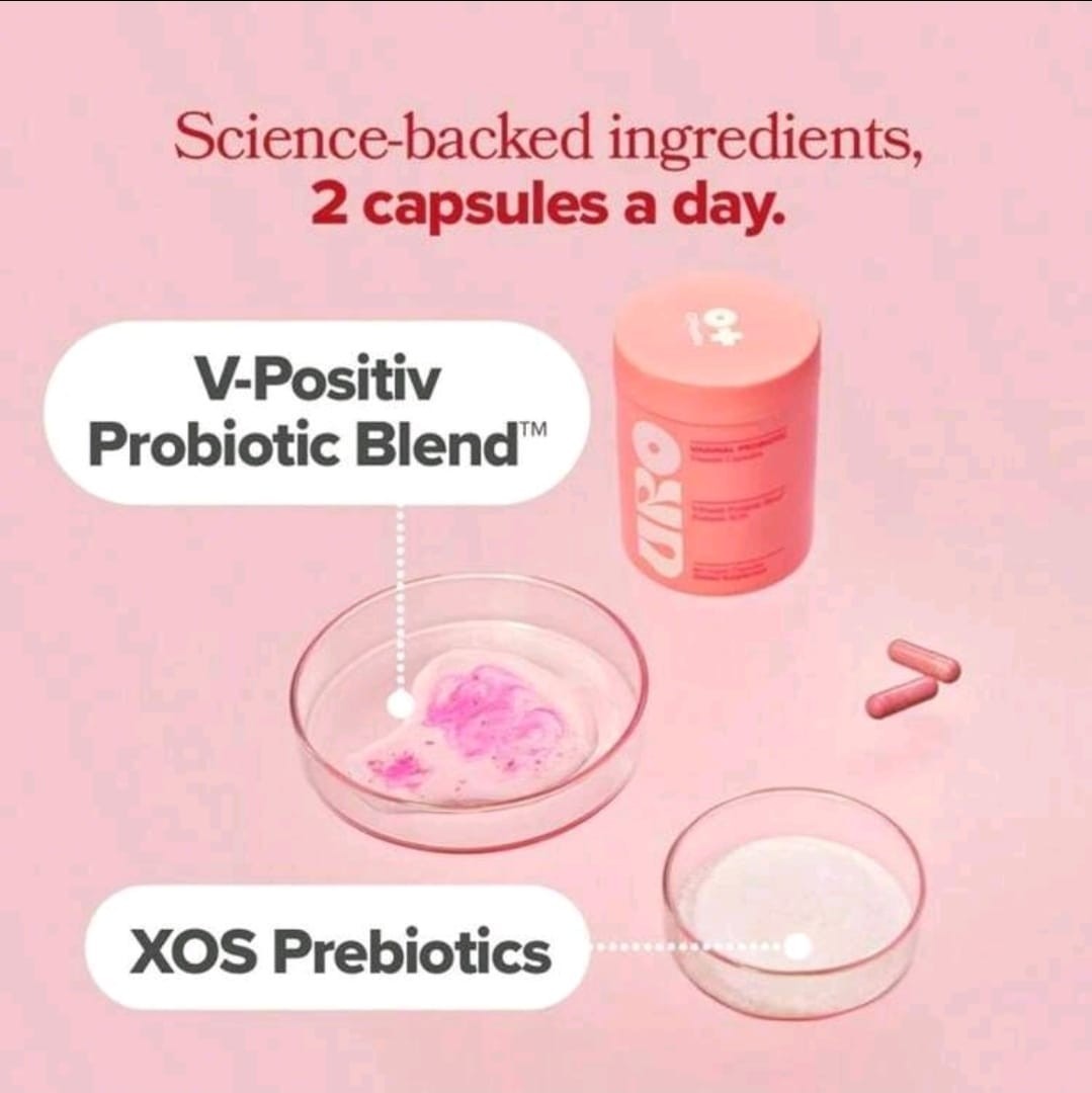 Vaginal URO Probiotics for Women pH Balance with Prebiotics 60 Count. S02