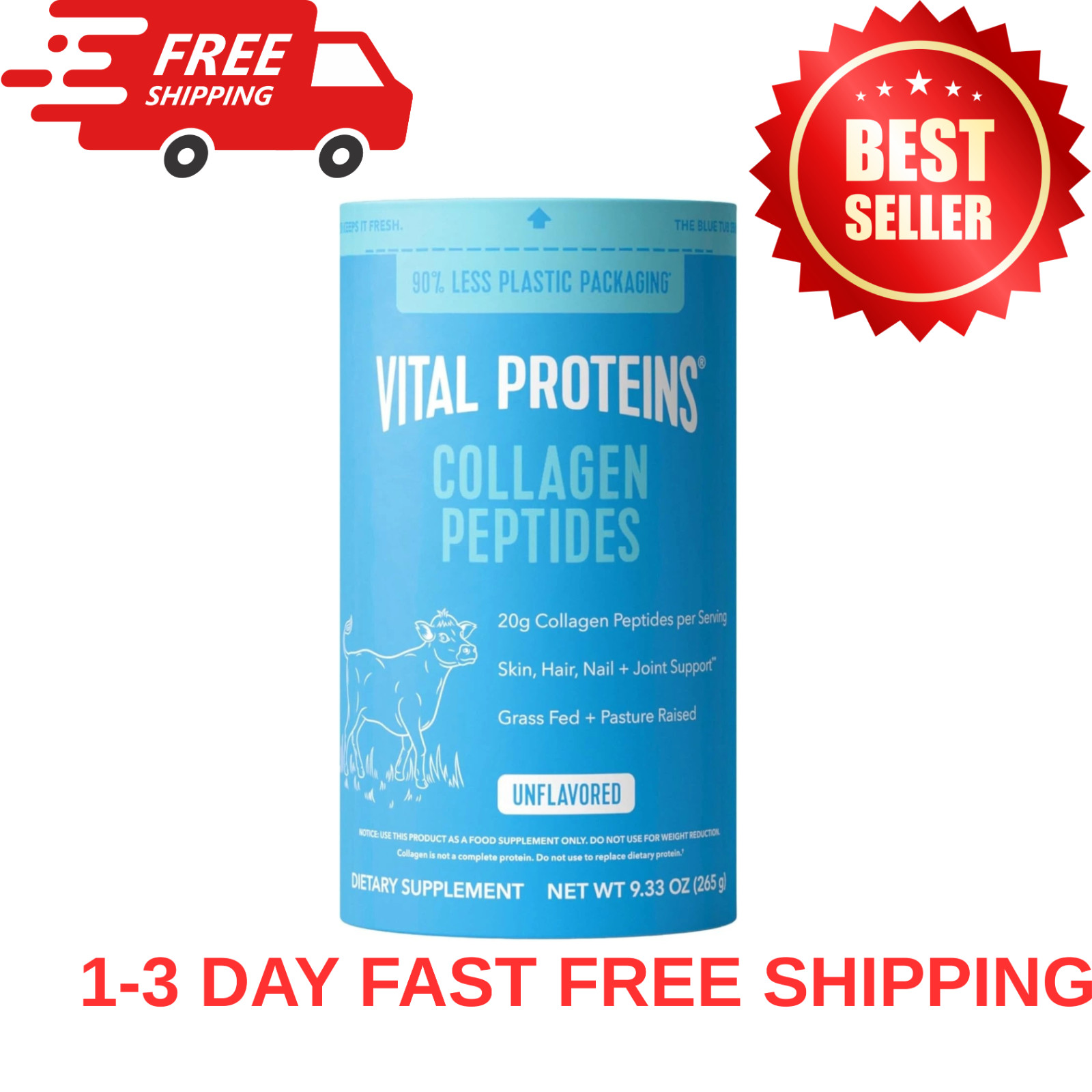 Proteins Collagen Peptides Powder Supports Hair, Nail, Skin, Bone & Join health