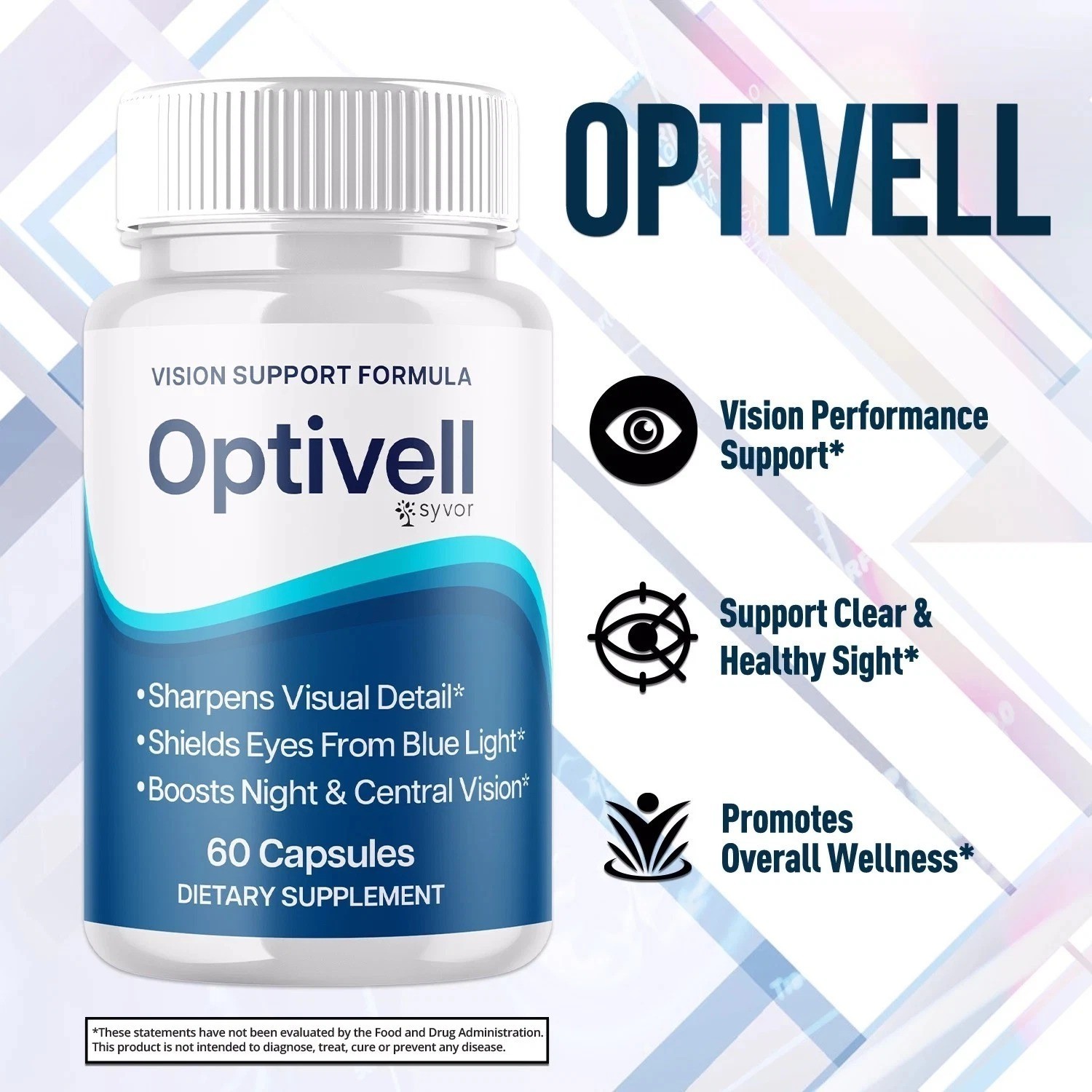 (5 Pack) Optivell Vision Support Formula, Opti Vell Eye Health (300 Capsules)