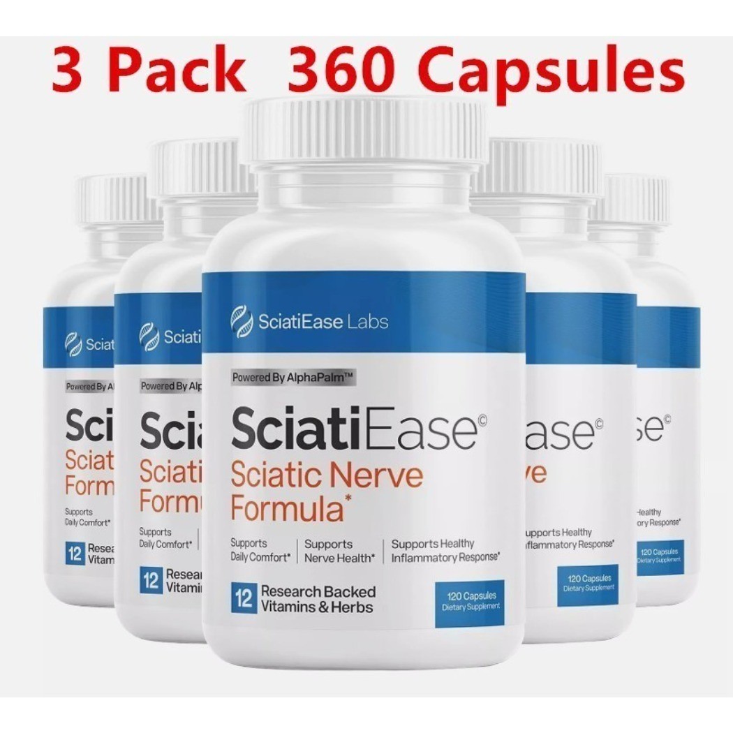 3 Pack SciatiEase Labs Sciatic Nerve Formula 120 Capsules Nerve Health Support