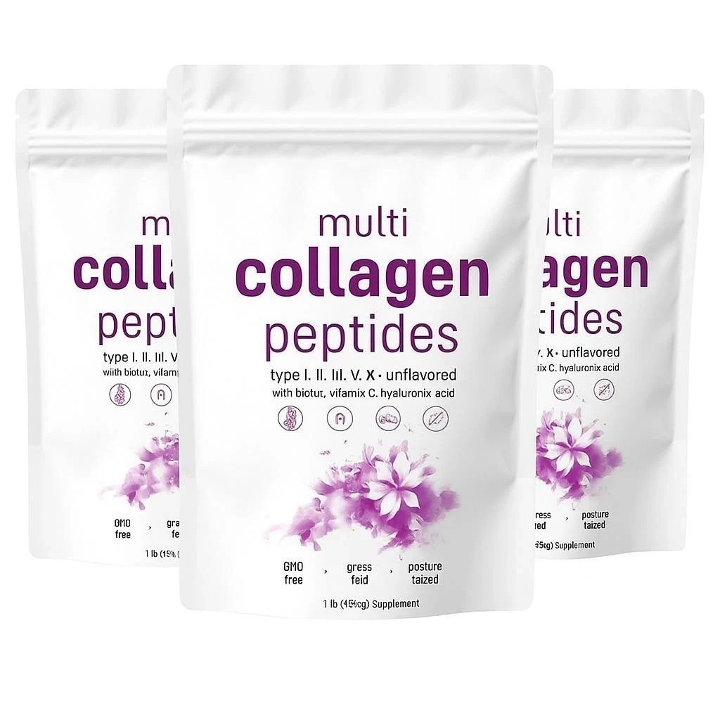 3 PACK Multi Collagen Peptides Powder 1 lb Hydrolyzed Protein Peptide