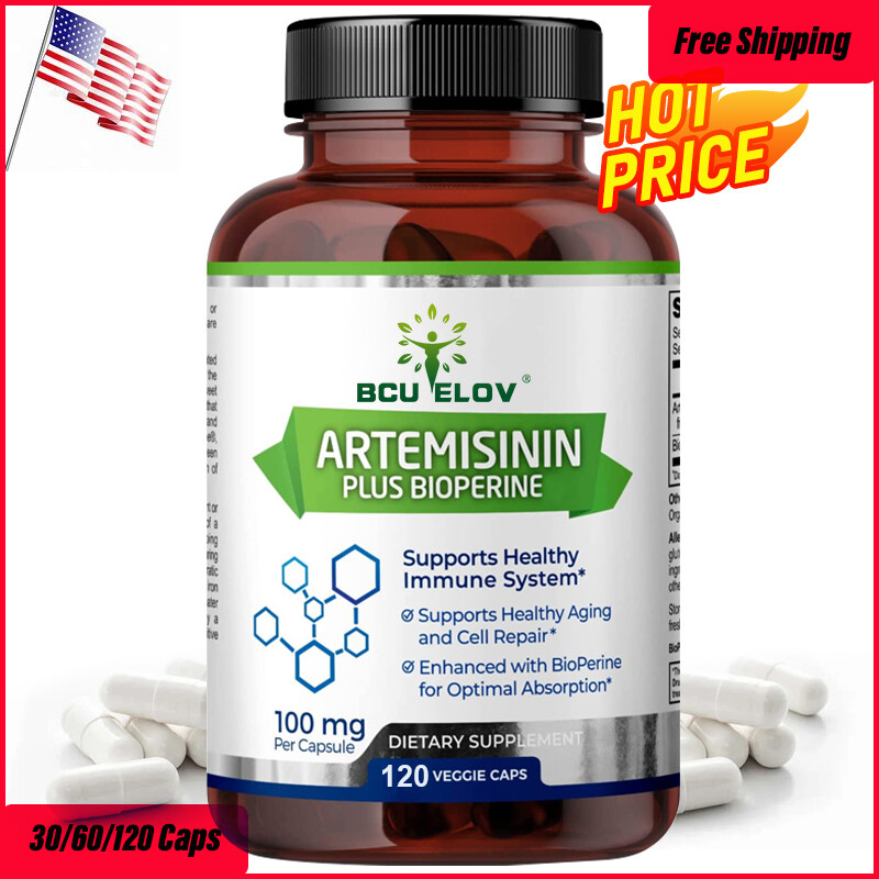 Artemisinin (Sweet Wormwood) Veggie Capsules 100 mg Plus BioPerine 30/60/120Caps