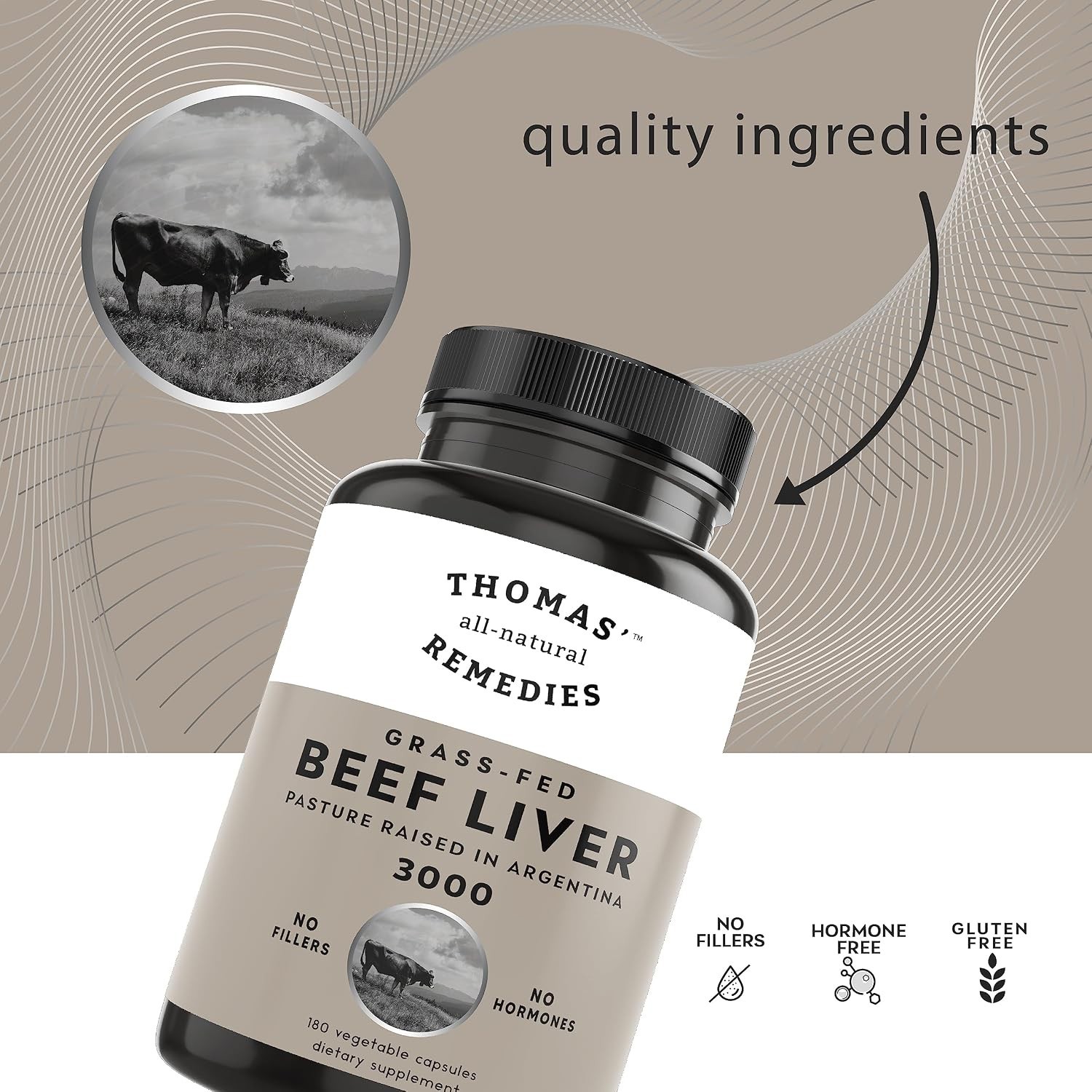 Nutrient-Dense Beef Liver Capsules 3000mg – Support Energy & Mood Naturally