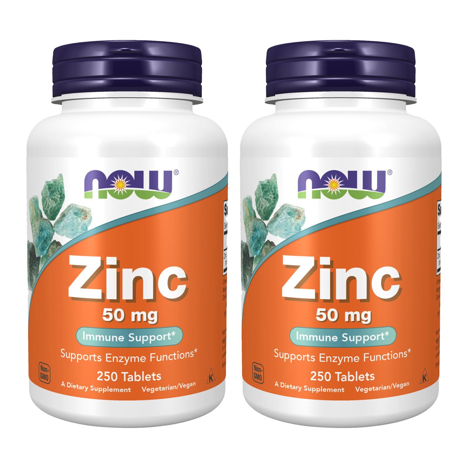 2x NOW FOODS Vegetarian Formula Zinc 50 mg 250 Tabs