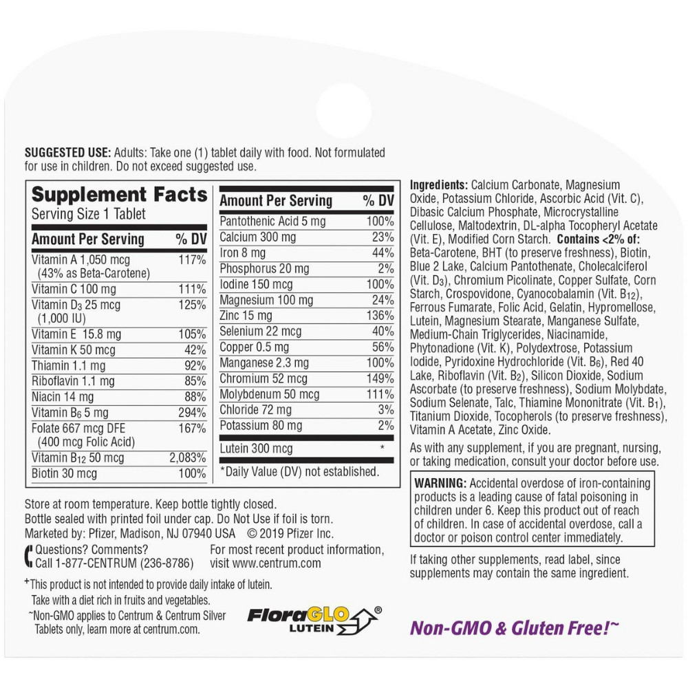 Centrum Silver Women 50+ Multivitamin / Multimineral Dietary Supplement Tablets